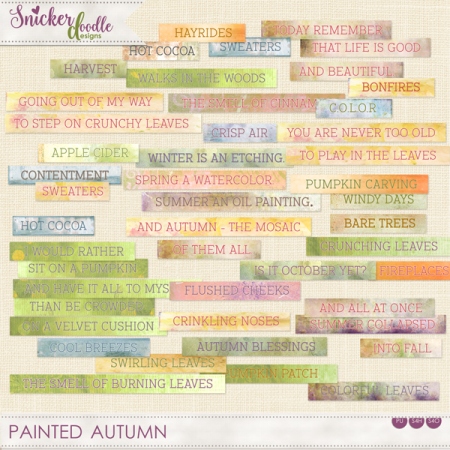 Painted Autumn Word Strips